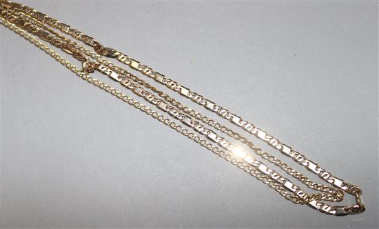 Two 9ct gold chains,